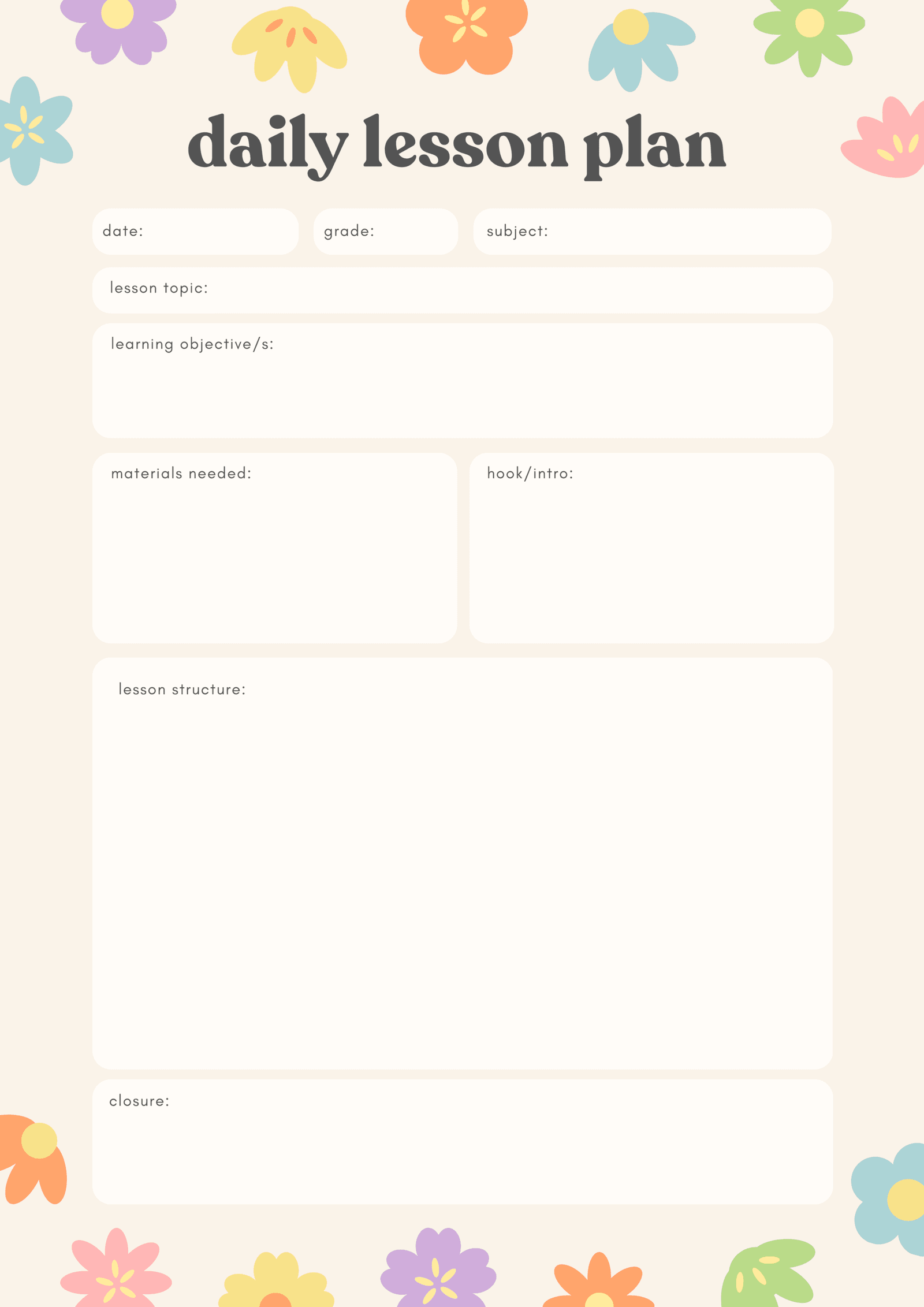Teacher Lesson Planner
