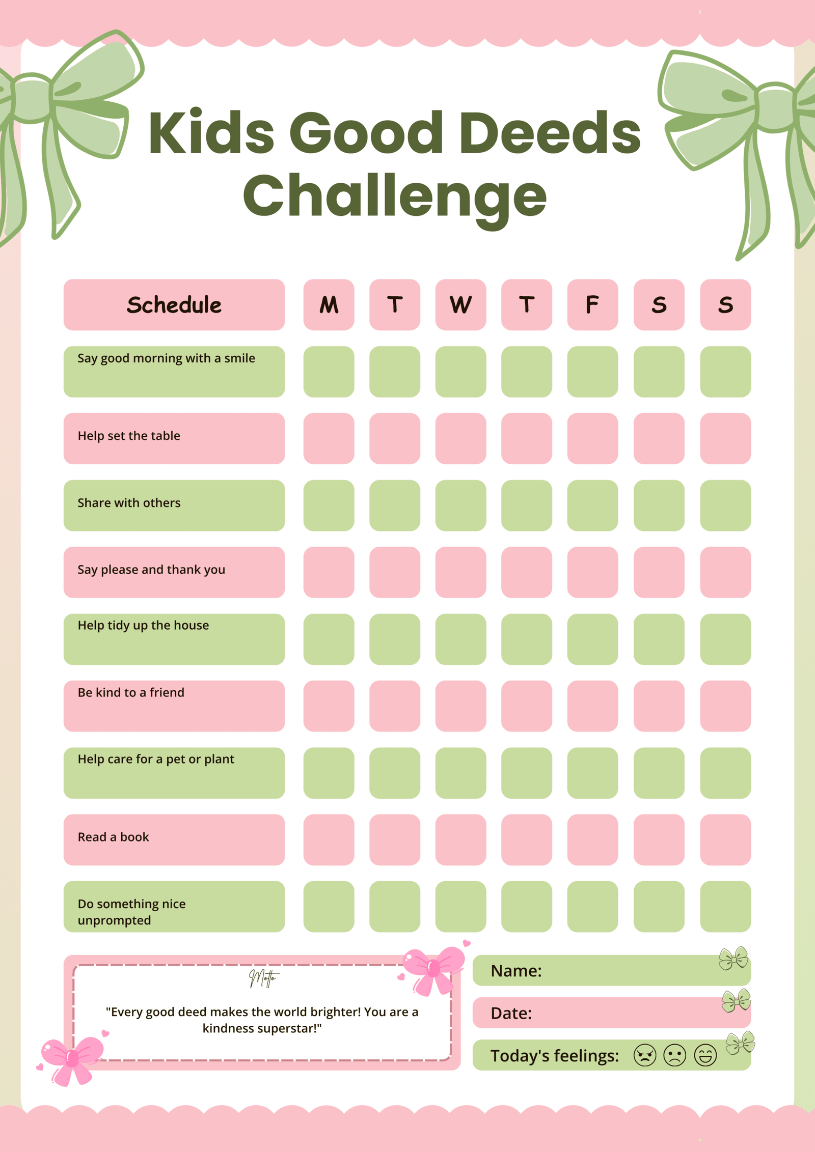 Kids Good Deeds Challenge