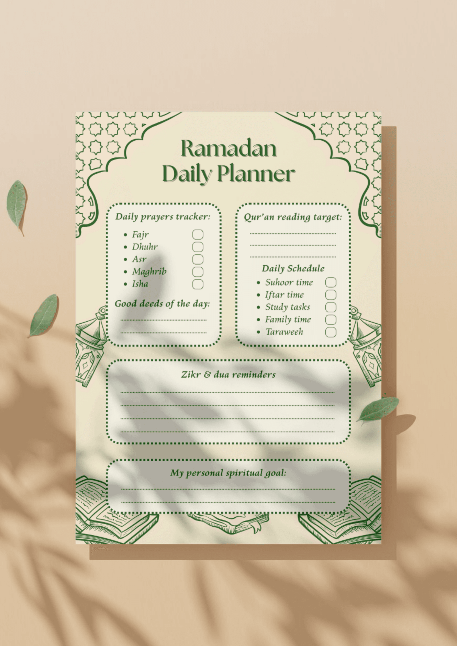 Ramadan Daily Planner