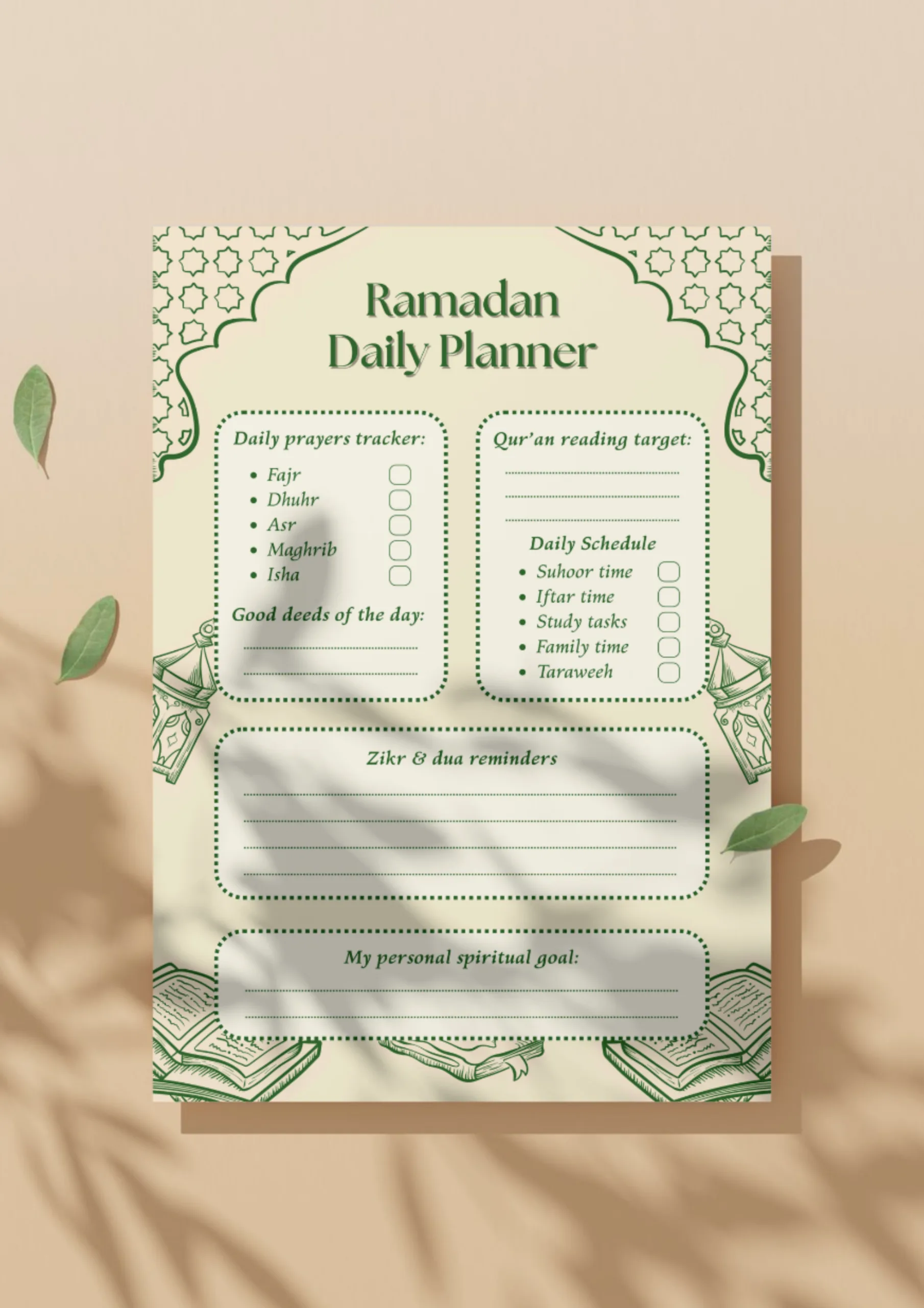 Ramadan Daily Planner